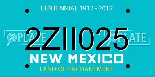 2ZII025 New Mexico License Plate