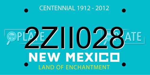 2ZII028 New Mexico License Plate
