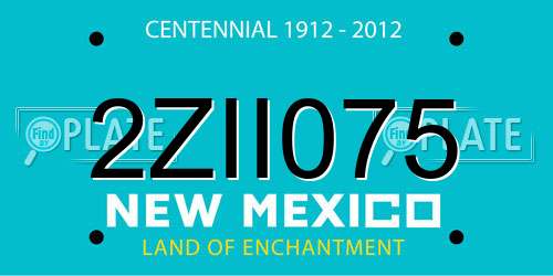 2ZII075 New Mexico License Plate