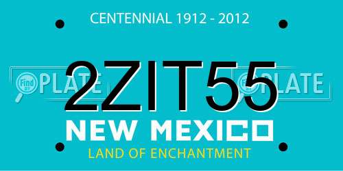 2ZIT55 New Mexico License Plate