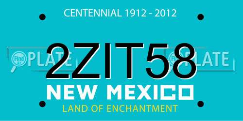 2ZIT58 New Mexico License Plate