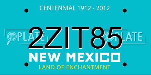2ZIT85 New Mexico License Plate
