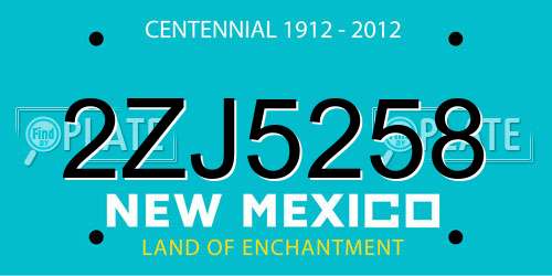 2ZJ5258 New Mexico License Plate
