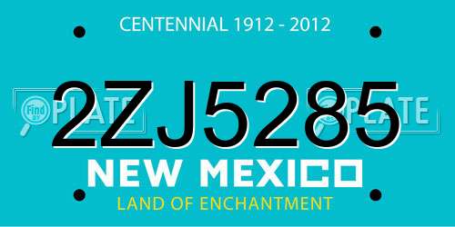 2ZJ5285 New Mexico License Plate