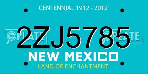 2ZJ5785 New Mexico License Plate