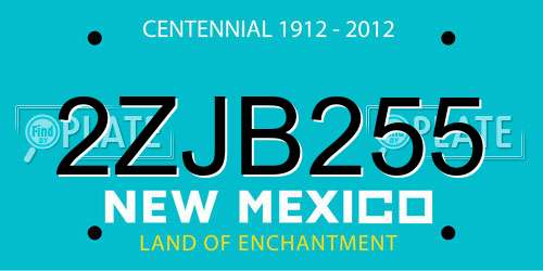 2ZJB255 New Mexico License Plate