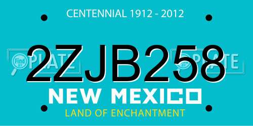 2ZJB258 New Mexico License Plate