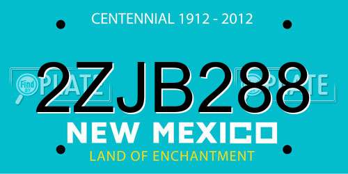 2ZJB288 New Mexico License Plate