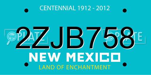 2ZJB758 New Mexico License Plate