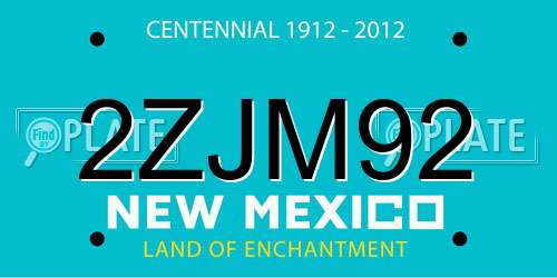 2ZJM92 New Mexico License Plate