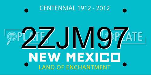 2ZJM97 New Mexico License Plate