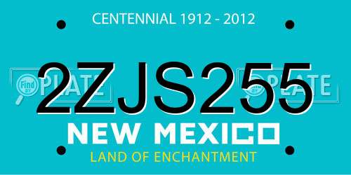 2ZJS255 New Mexico License Plate
