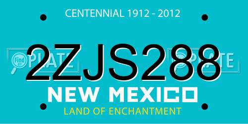 2ZJS288 New Mexico License Plate