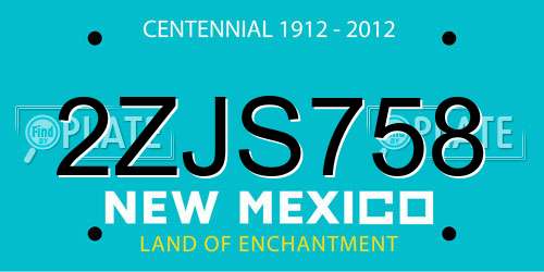2ZJS758 New Mexico License Plate