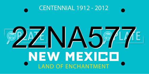 2ZNA577 New Mexico License Plate