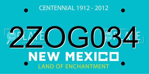2ZOG034 New Mexico License Plate