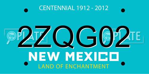 2ZQG02 New Mexico License Plate
