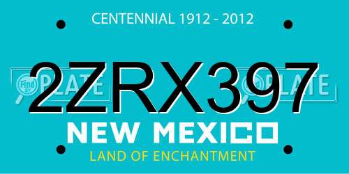 2ZRX397 New Mexico License Plate
