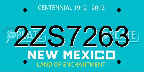 2ZS7263 New Mexico License Plate
