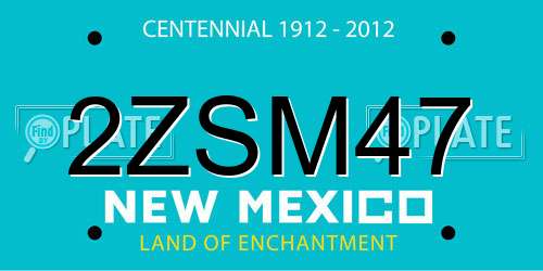 2ZSM47 New Mexico License Plate