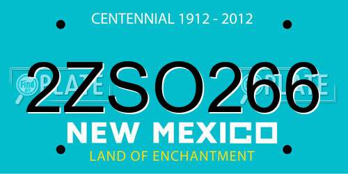 2ZSO266 New Mexico License Plate