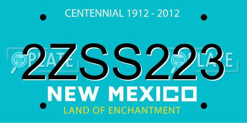 2ZSS223 New Mexico License Plate