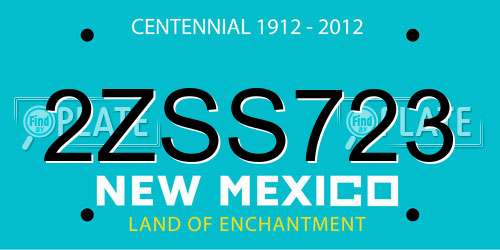 2ZSS723 New Mexico License Plate