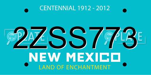 2ZSS773 New Mexico License Plate