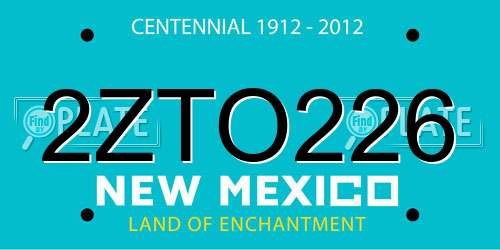 2ZTO226 New Mexico License Plate