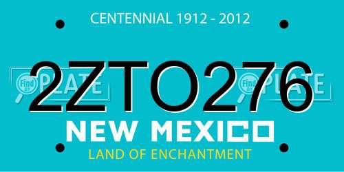 2ZTO276 New Mexico License Plate