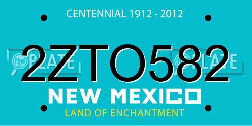 2ZTO582 New Mexico License Plate