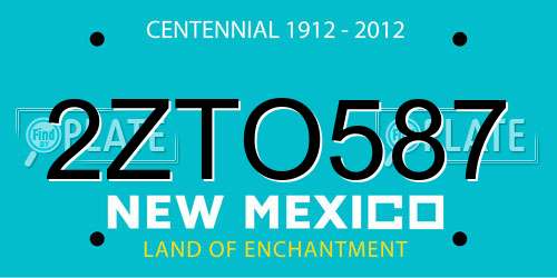 2ZTO587 New Mexico License Plate
