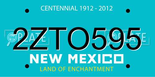 2ZTO595 New Mexico License Plate