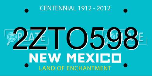 2ZTO598 New Mexico License Plate