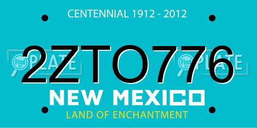 2ZTO776 New Mexico License Plate