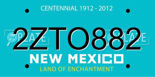 2ZTO882 New Mexico License Plate