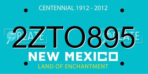 2ZTO895 New Mexico License Plate