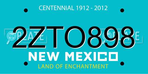 2ZTO898 New Mexico License Plate