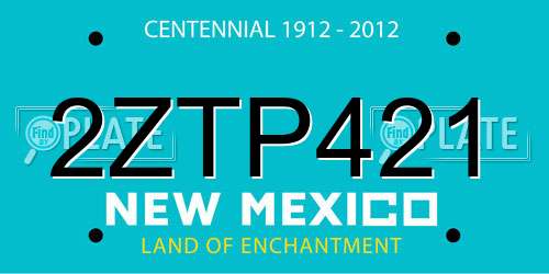 2ZTP421 New Mexico License Plate