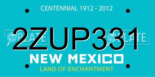 2ZUP331 New Mexico License Plate