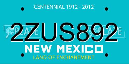2ZUS892 New Mexico License Plate