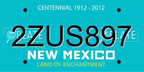 2ZUS897 New Mexico License Plate