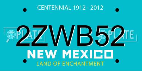 2ZWB52 New Mexico License Plate