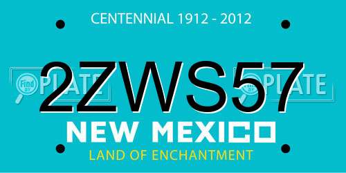 2ZWS57 New Mexico License Plate