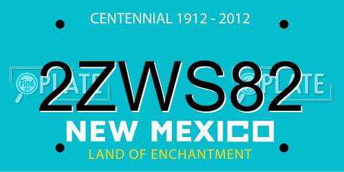 2ZWS82 New Mexico License Plate