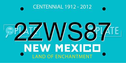 2ZWS87 New Mexico License Plate