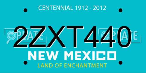 2ZXT440 New Mexico License Plate