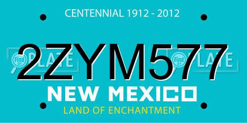 2ZYM577 New Mexico License Plate