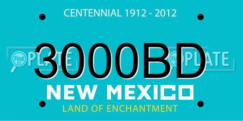 3000BD New Mexico License Plate