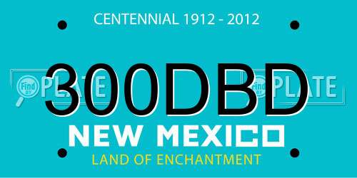 300DBD New Mexico License Plate
